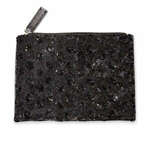 LOFT Black Sequin Wristlet
